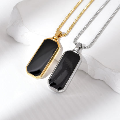 Black Enamel Vertical Bar Pendant