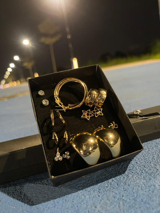 Premium Gold Jewelry Collection - Complete 8-Piece Set