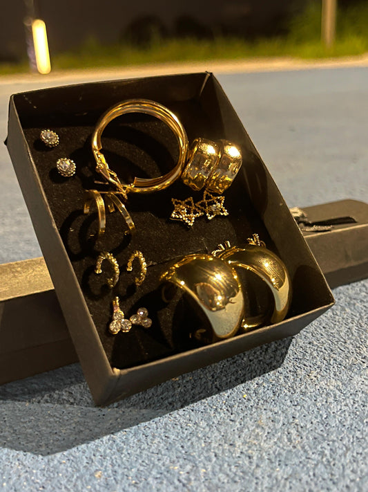 Premium Gold Jewelry Collection - Complete 8-Piece Set